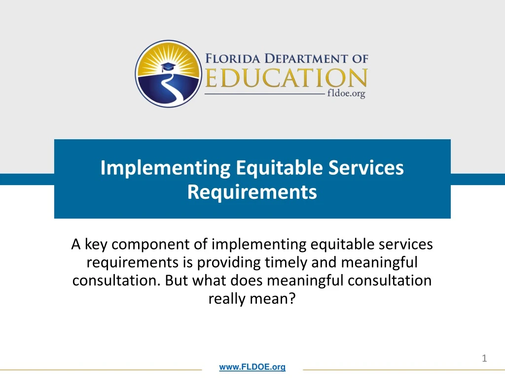implementing equitable services requirements