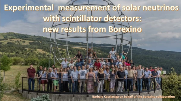 Experimental measurement of solar neutrinos with scintillator detectors: