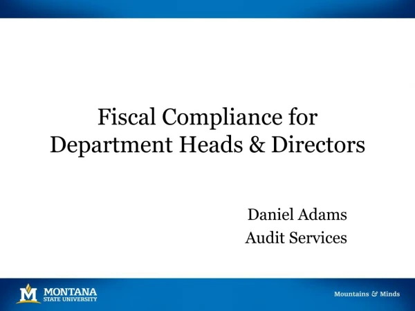 Fiscal Compliance for Department Heads &amp; Directors