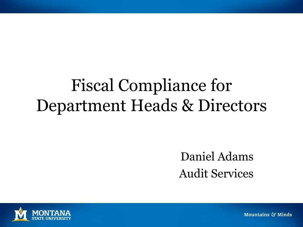 fiscal compliance for department heads directors