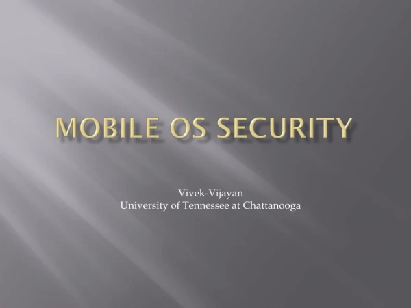 Mobile OS Security