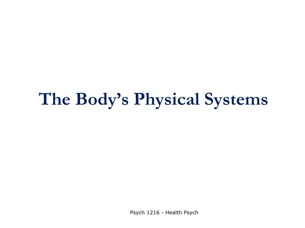 the body s physical systems