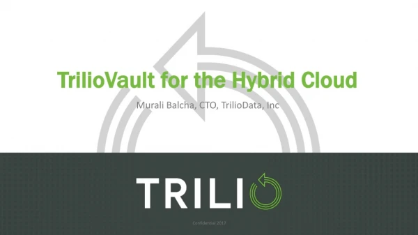 TrilioVault for the Hybrid Cloud