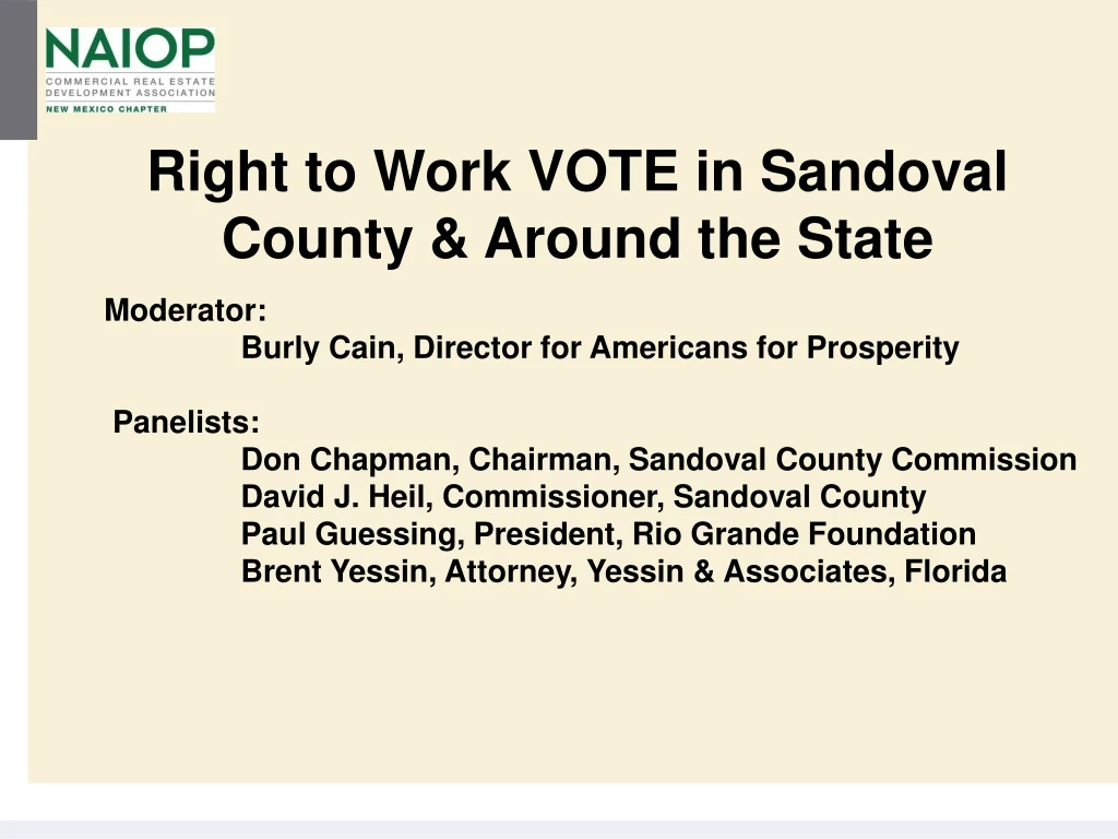 right to work vote in sandoval county around
