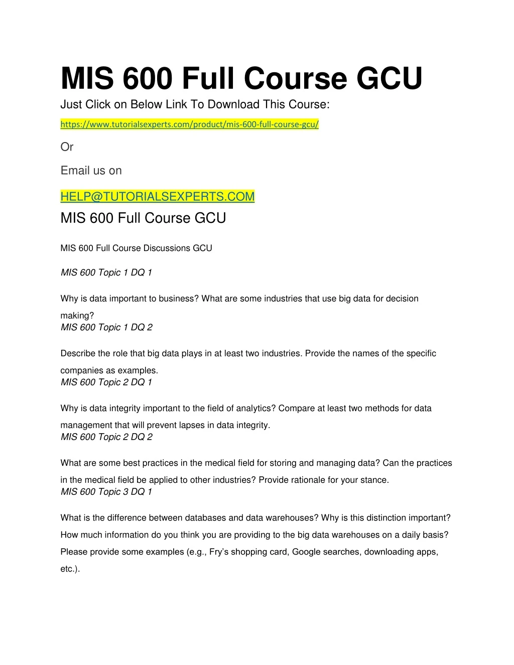 mis 600 full course gcu just click on below link