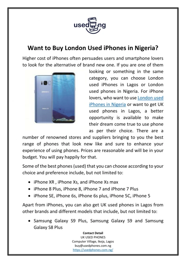 Want to Buy London Used iPhones in Nigeria?