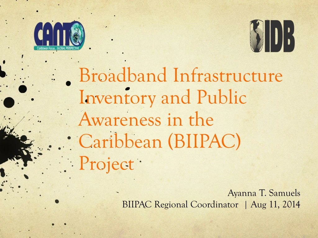 broadband infrastructure inventory and public awareness in the caribbean biipac project