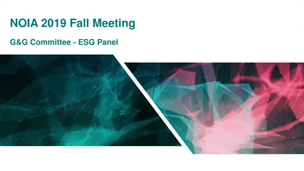 NOIA 2019 Fall Meeting G&amp;G Committee - ESG Panel