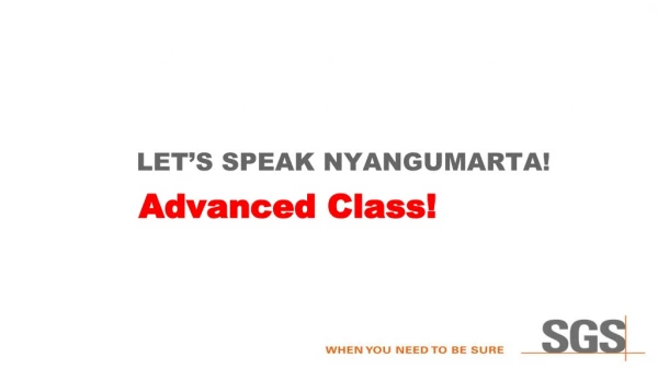 Let’s Speak Nyangumarta !