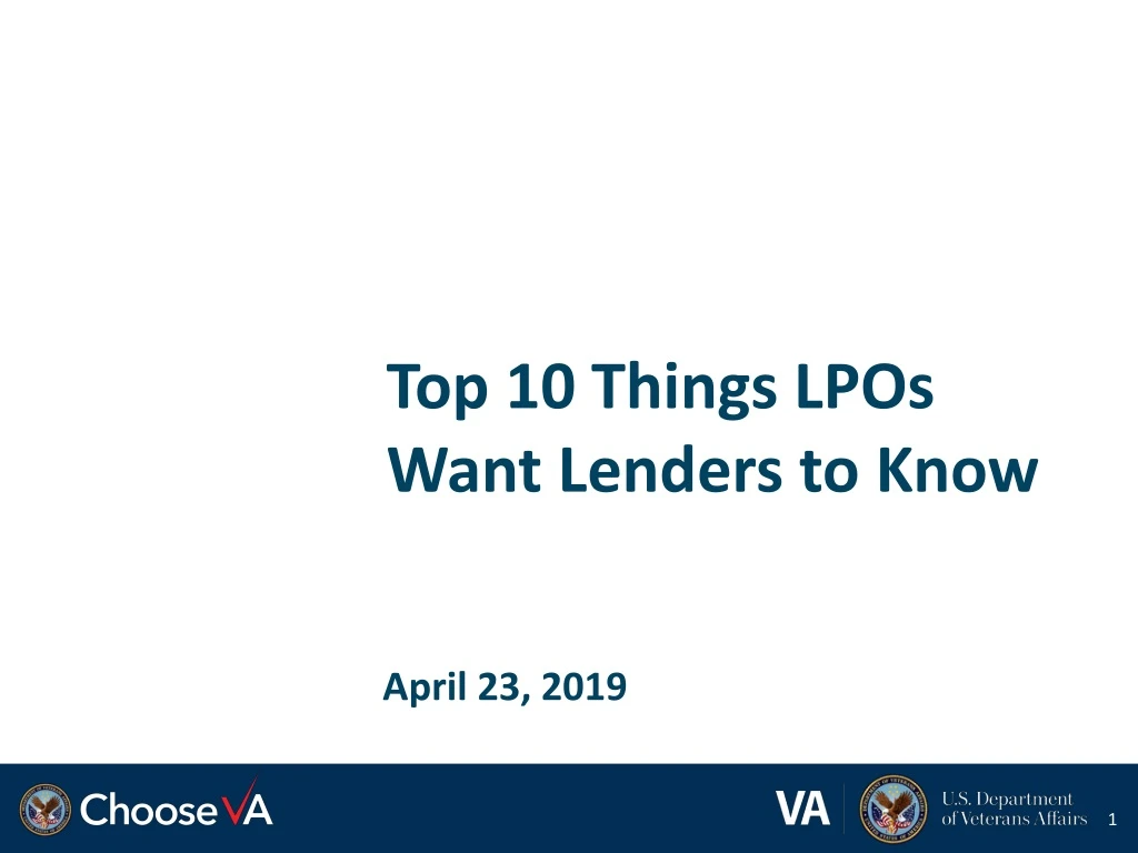 top 10 things lpos want lenders to know