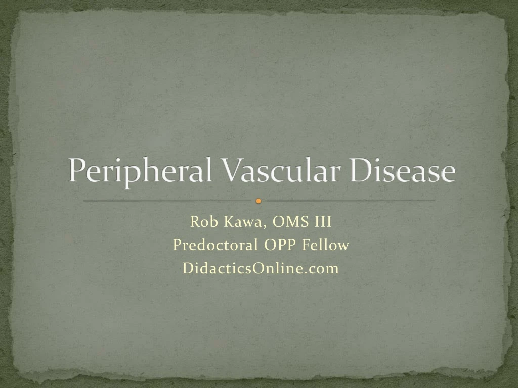 peripheral vascular disease