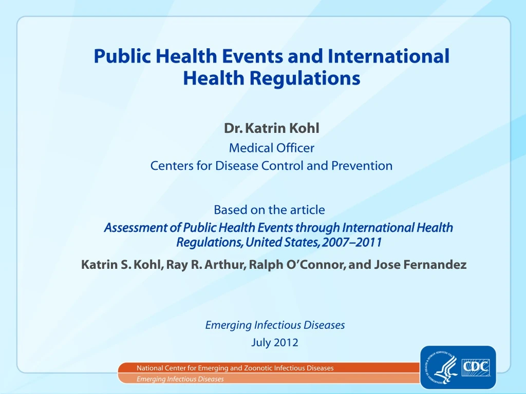 public health events and international health regulations