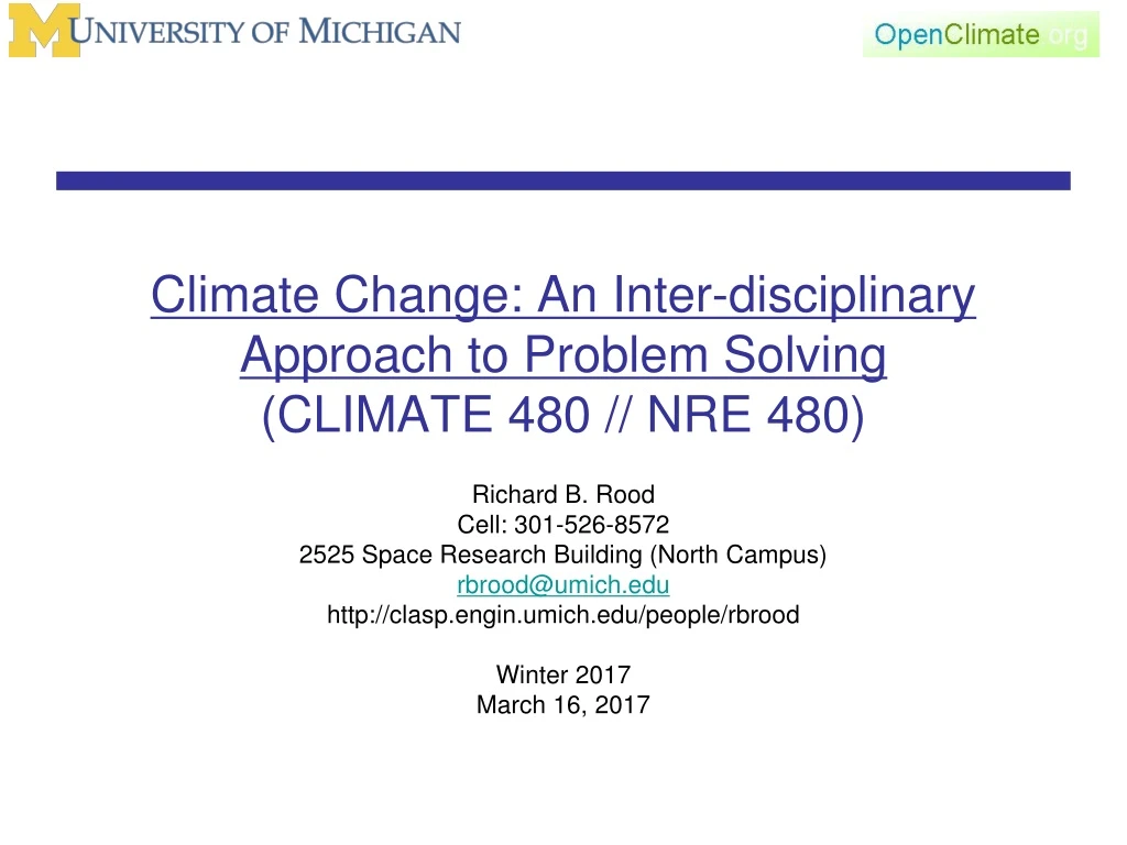climate change an inter disciplinary approach to problem solving climate 480 nre 480