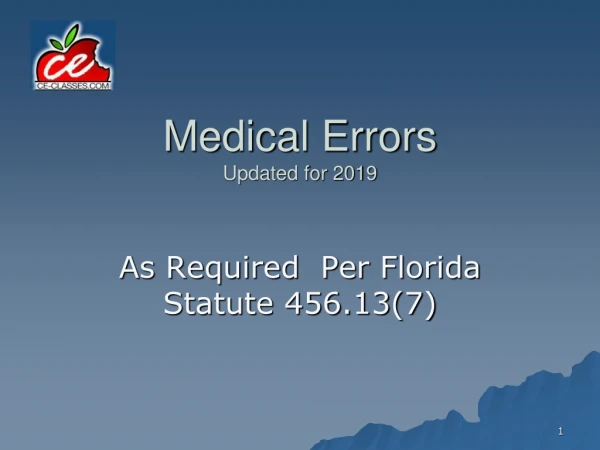 Medical Errors Updated for 2019