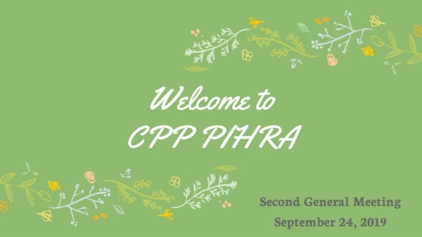 Welcome to CPP PIHRA