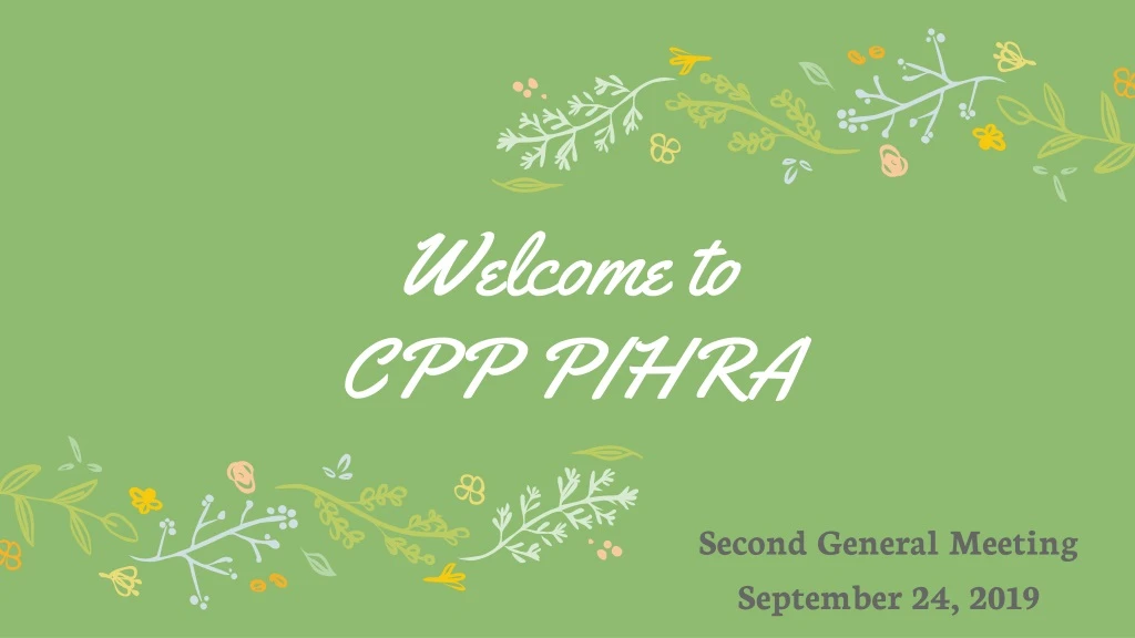 welcome to cpp pihra