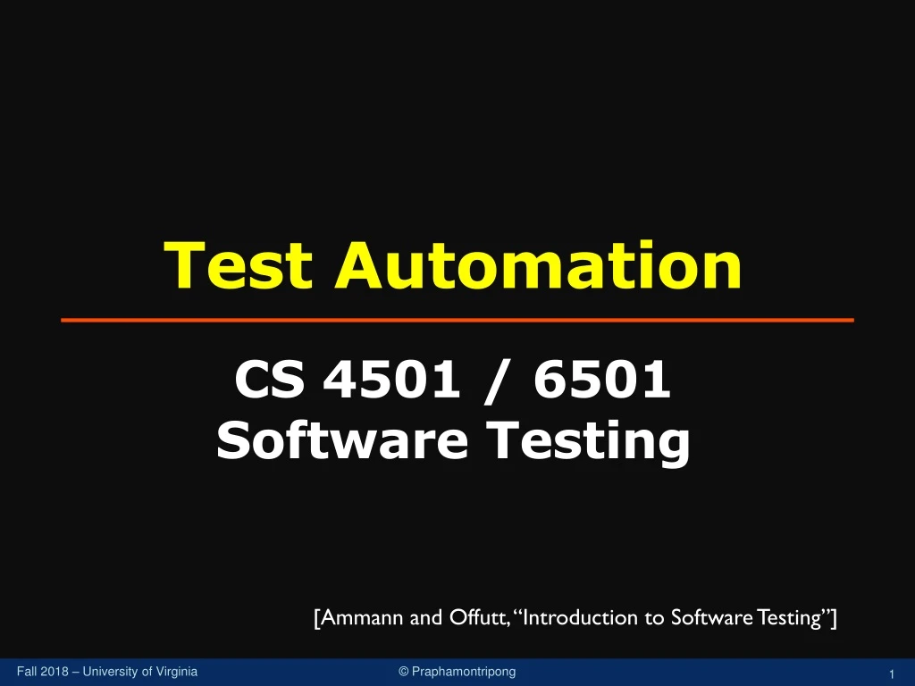 test automation cs 4501 6501 software testing