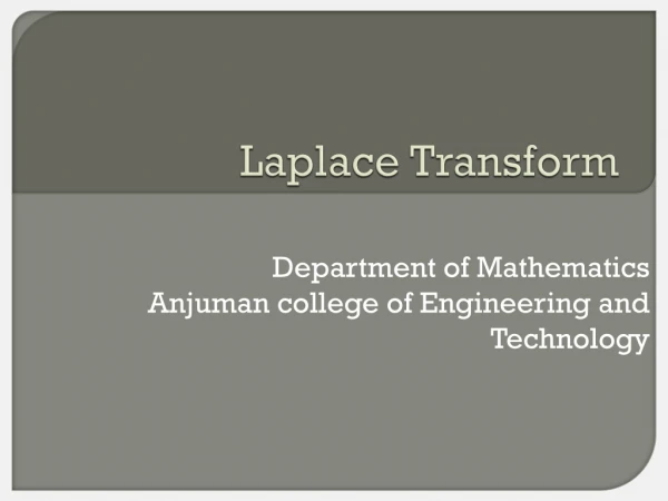 Laplace Transform