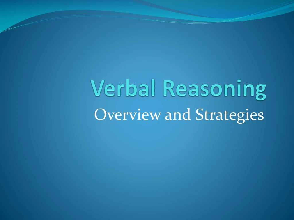 verbal reasoning