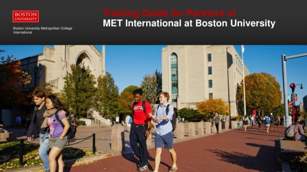 Training Guide for Partners of MET International at Boston University