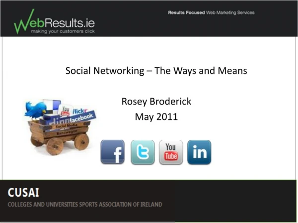Social Networking – The Ways and Means Rosey Broderick May 2011