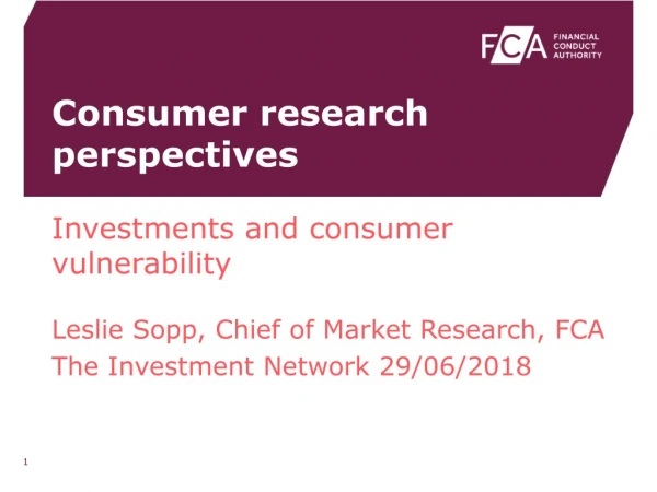 Consumer research perspectives