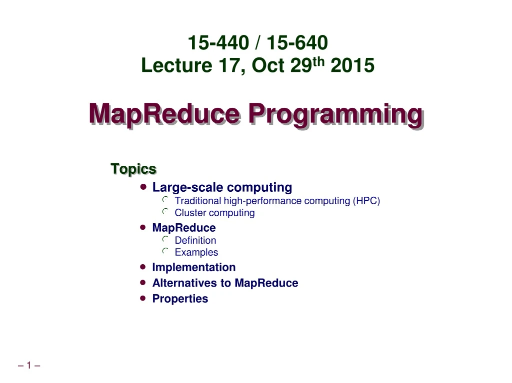 mapreduce programming