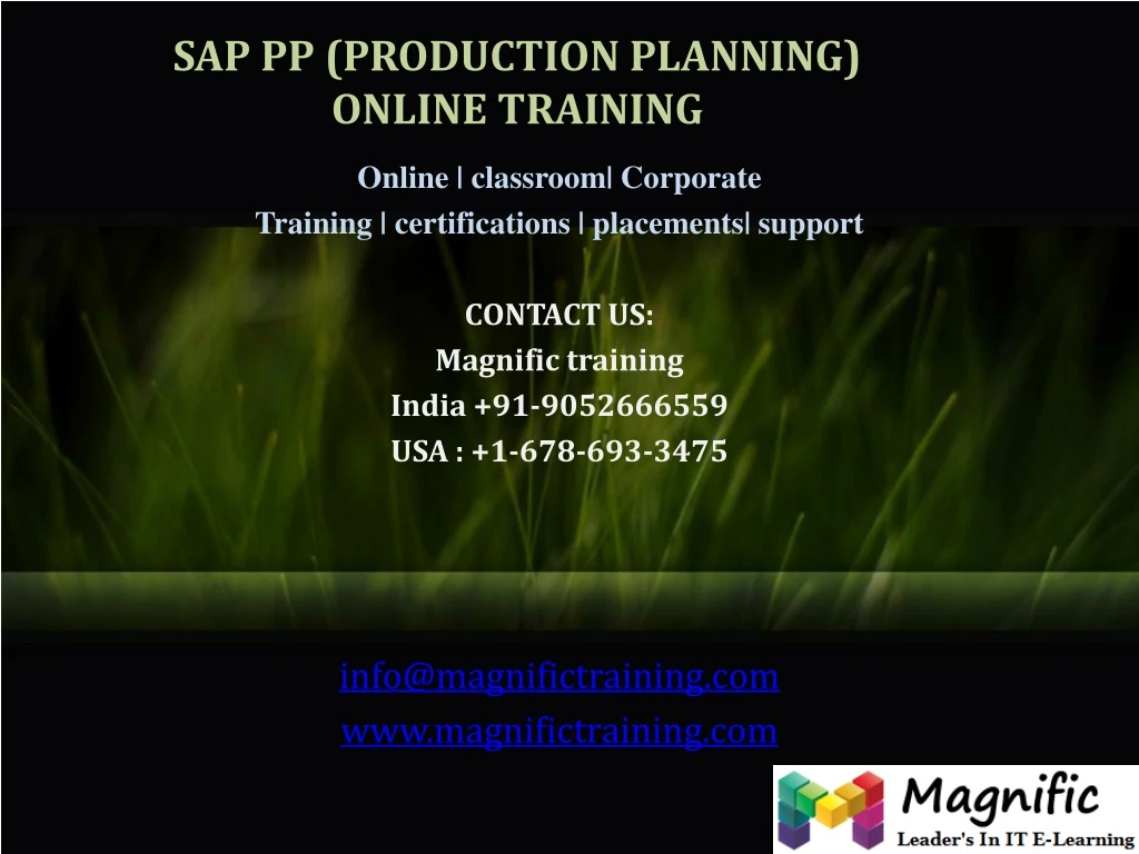 sap pp production planning online training