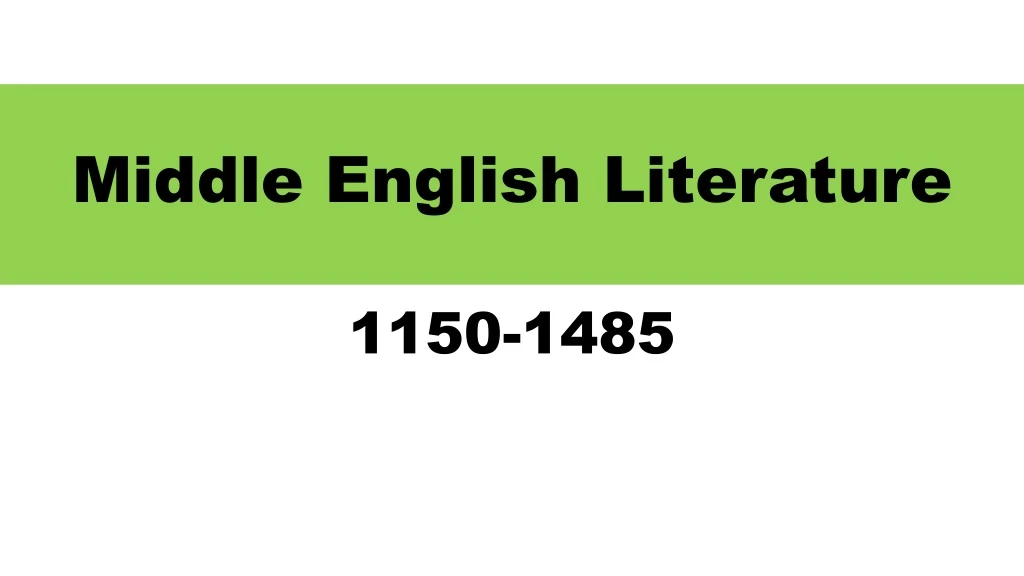 middle english literature