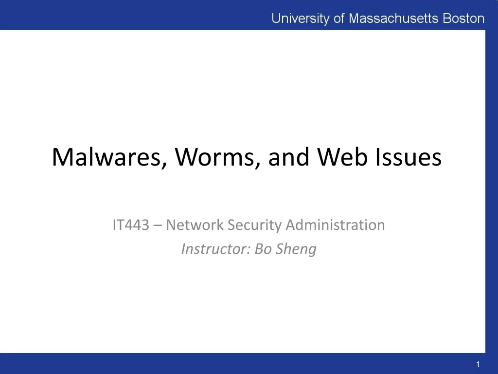 malwares worms and web issues