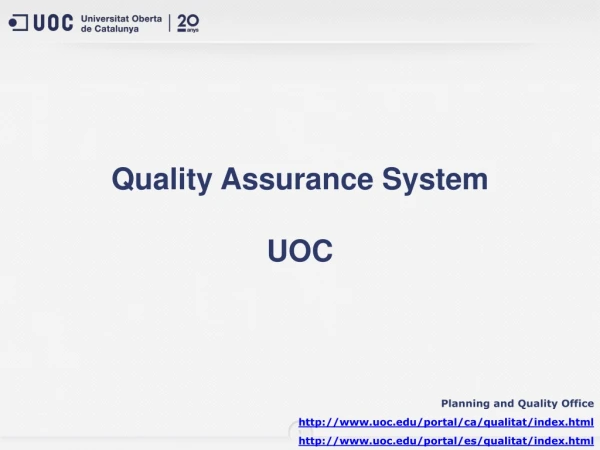 Quality Assurance System UOC