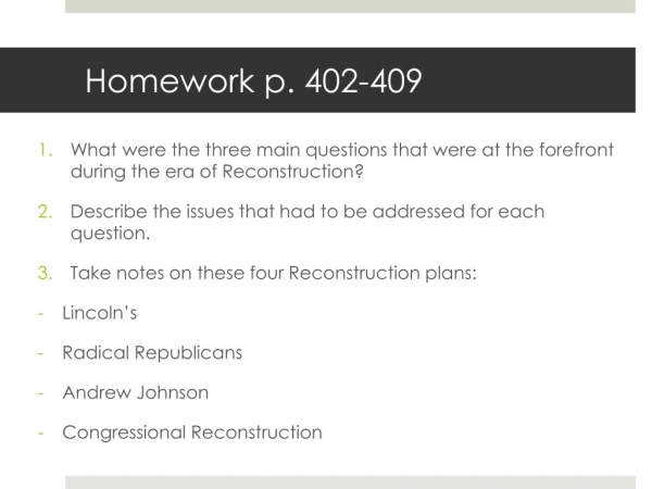 Homework p. 402-409