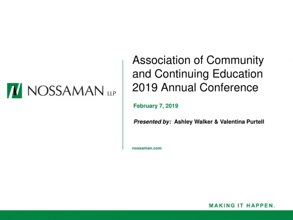 Association of Community and Continuing Education 2019 Annual Conference