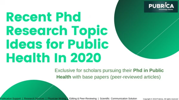 Recent phd research topic ideas for public health 2020 - Pubrica