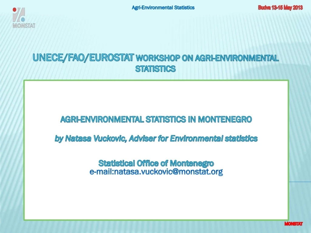 unece fao eurostat workshop on agri environmental statistics