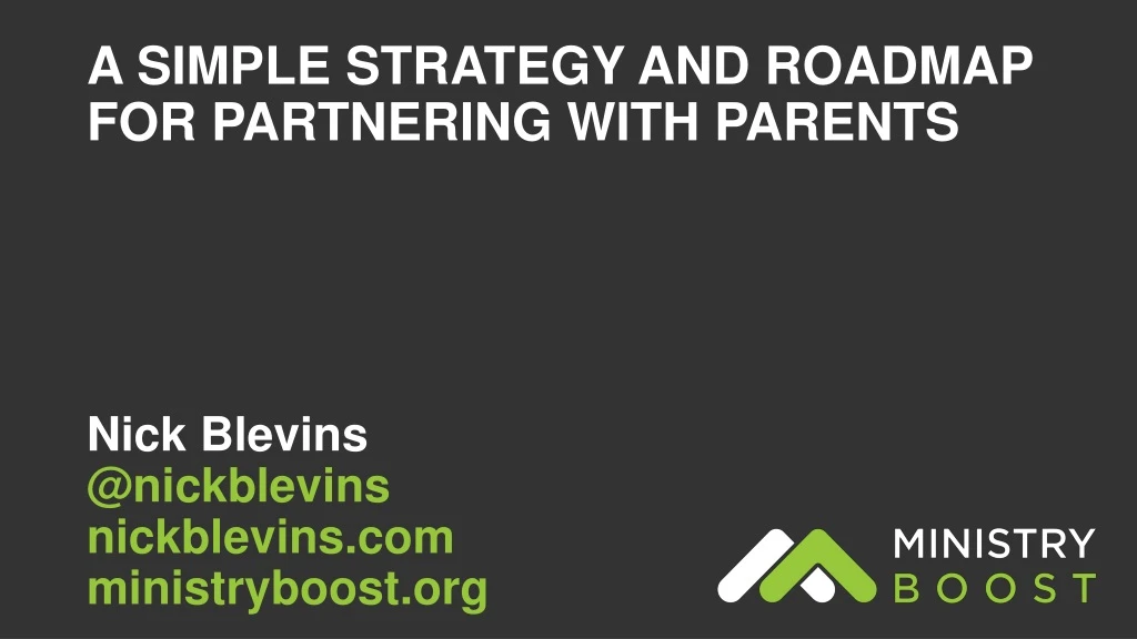 a simple strategy and roadmap for partnering with parents