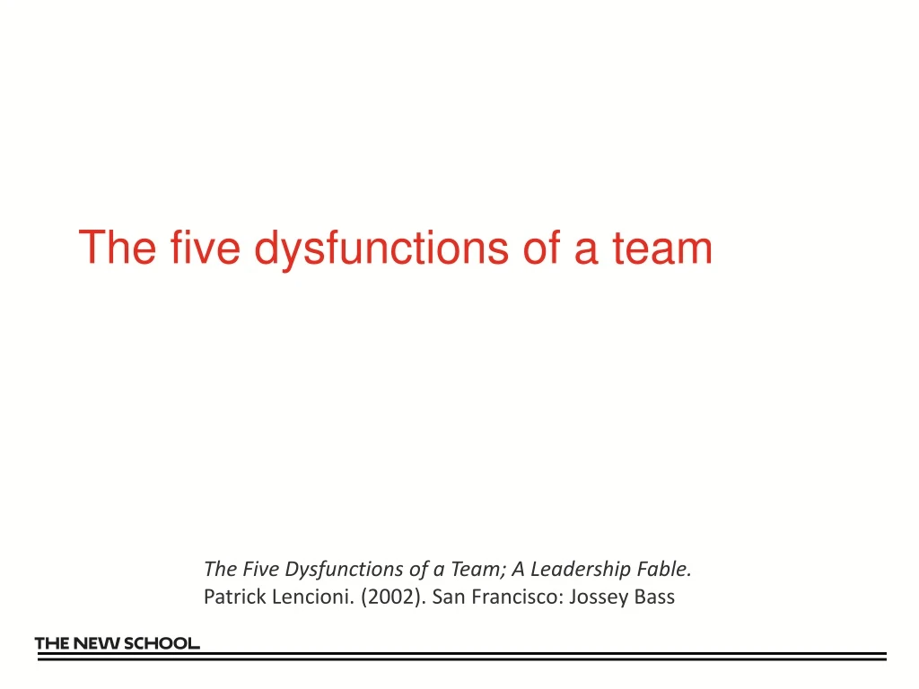 the five dysfunctions of a team