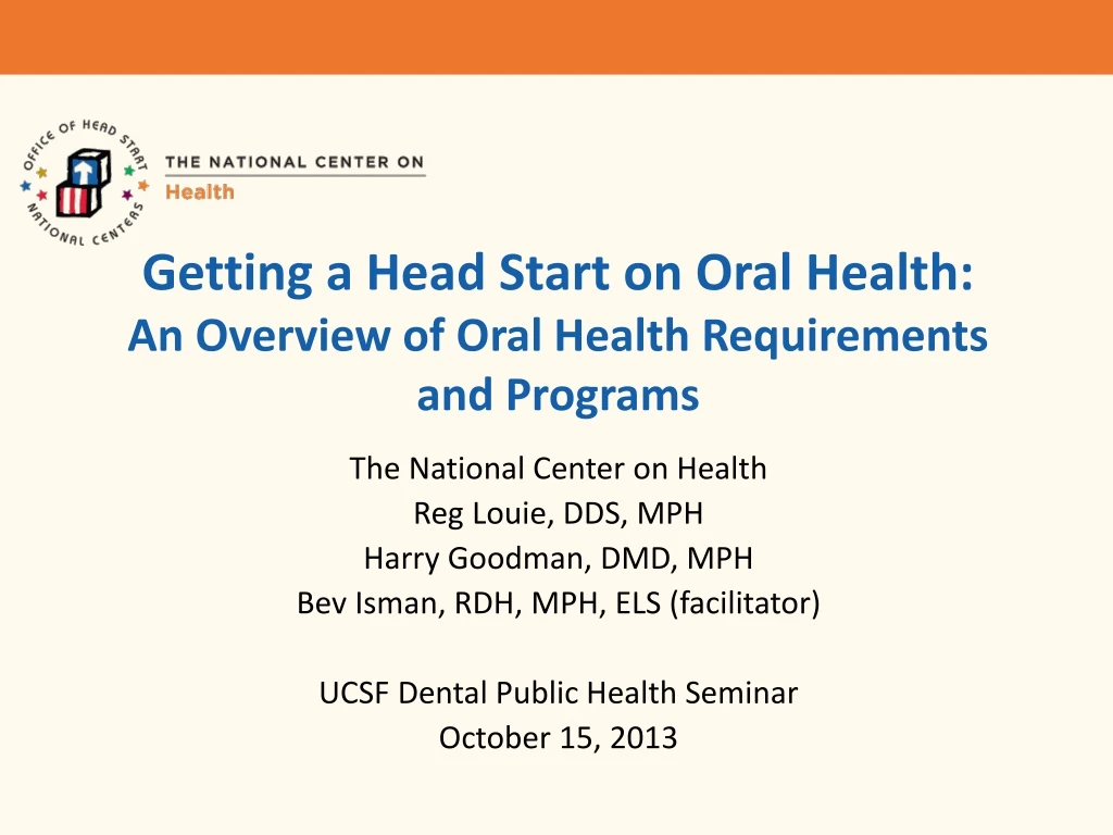 getting a head start on oral health an overview