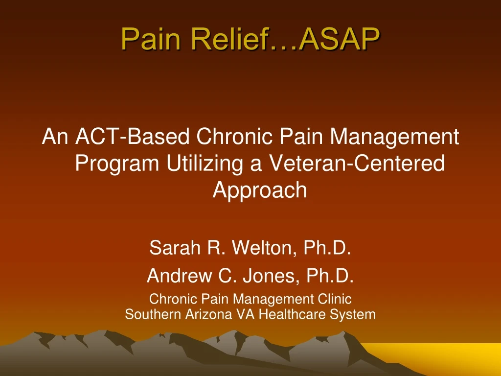 pain relief asap