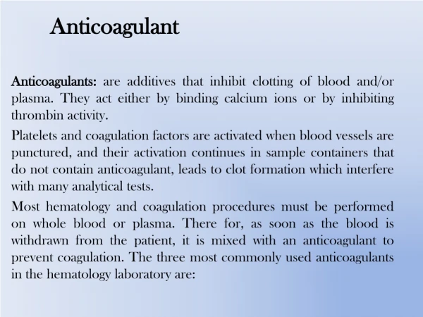 Anticoagulant