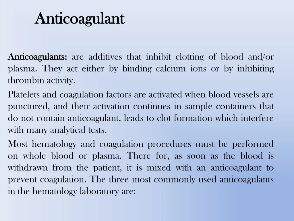 anticoagulant