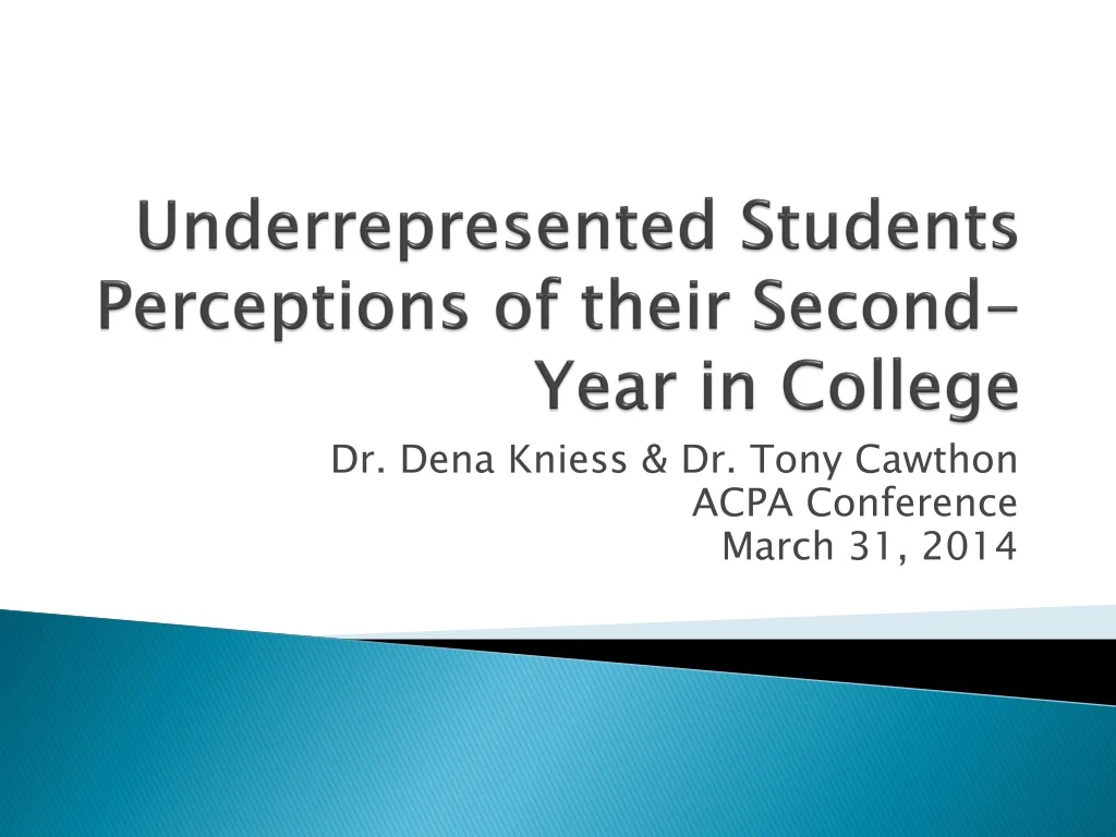 underrepresented students perceptions of their second year in college