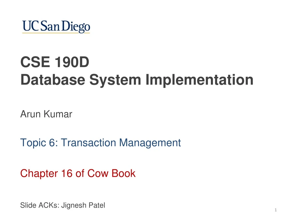 cse 190d database system implementation