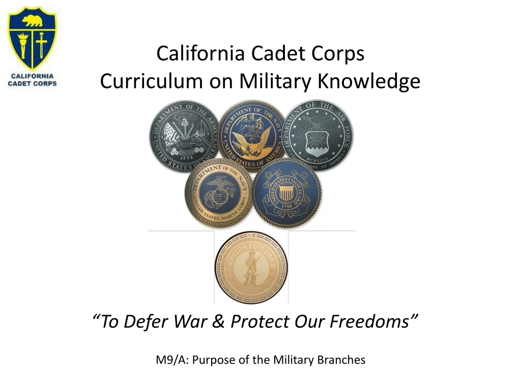 california cadet corps curriculum on military knowledge