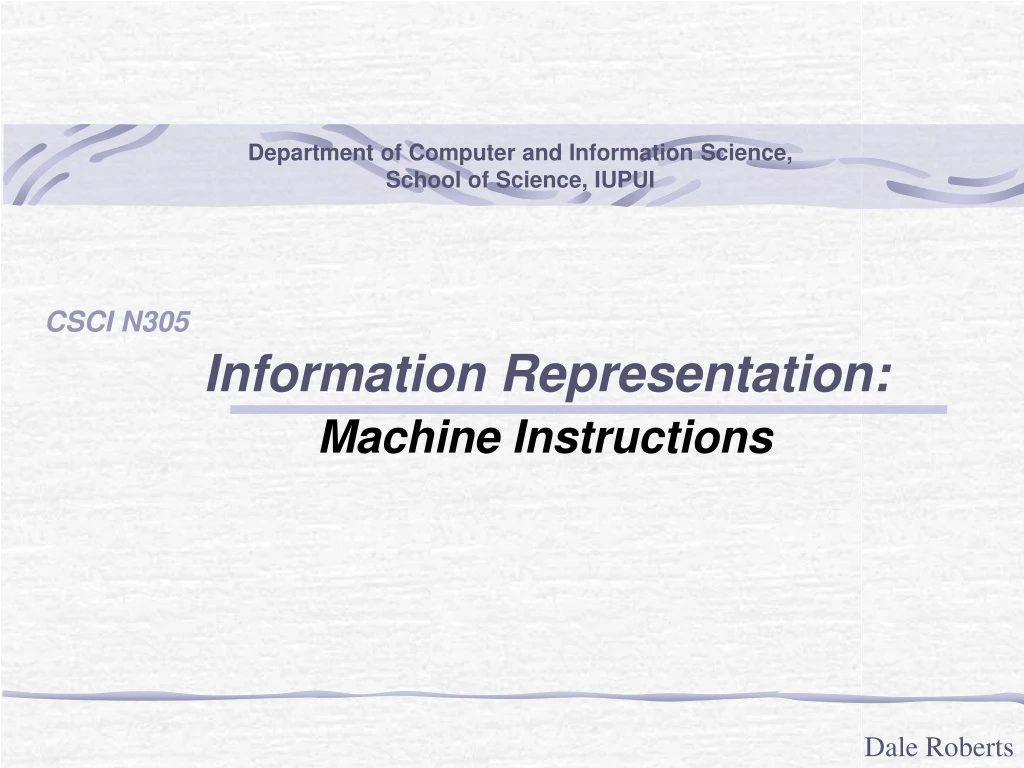 information representation machine instructions