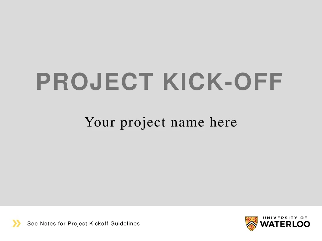 project kick off