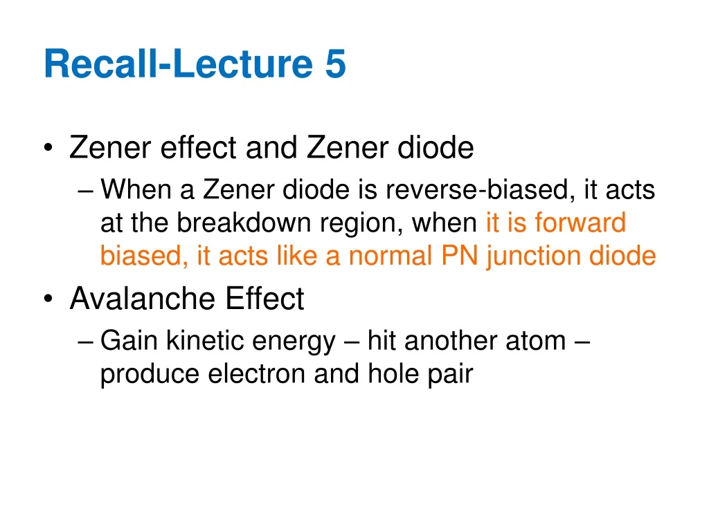 recall lecture 5