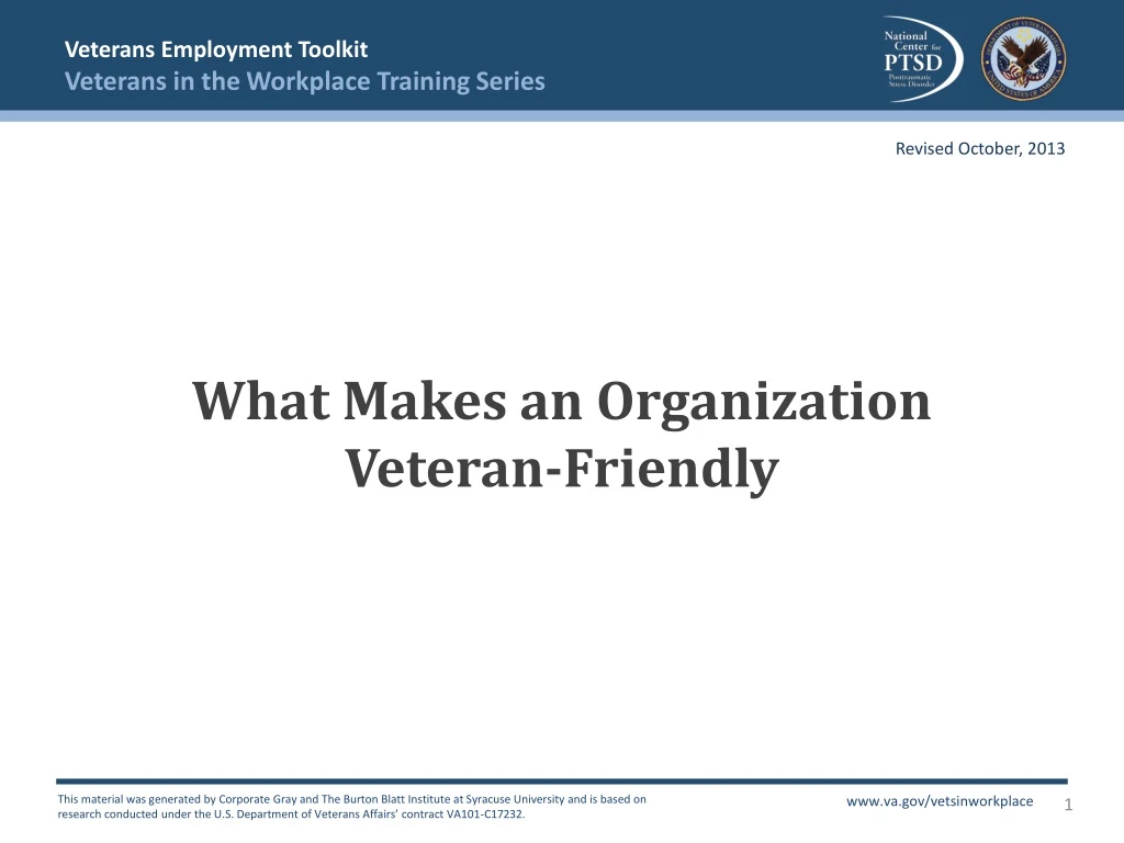 what makes an organization veteran friendly