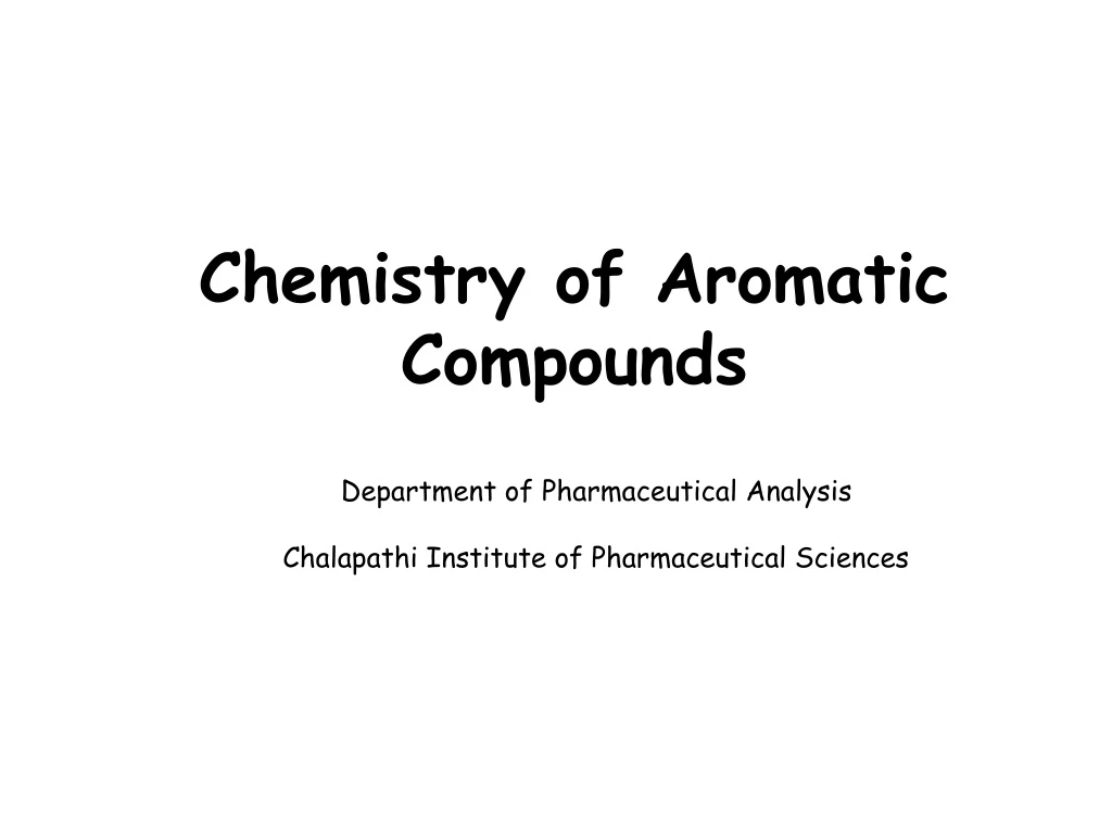 chemistry of aromatic compounds