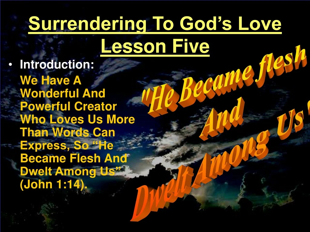 surrendering to god s love lesson five